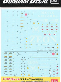 Gundam Decal MG 1/100 Gelgoog Ver.2.0 / Zaku Ver.2.0 (Char Aznable Custom)