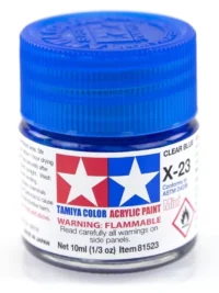 Tamiya 81523 - Farba akrylowa - X-23 Clear Blue gloss / 10ml