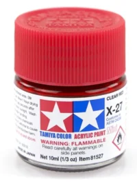 Tamiya 81527 - Farba akrylowa - X-27 Clear Red gloss / 10ml