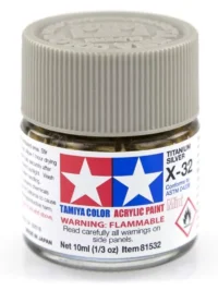 Tamiya 81532 - Farba akrylowa - X-32 Titanum Silver gloss / 10ml